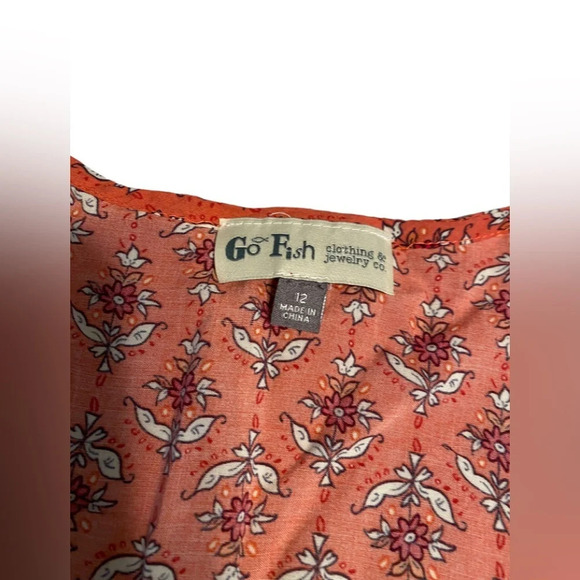 Go Fish Pink Red Floral Maxi Button Down Dress - Picture 9 of 12